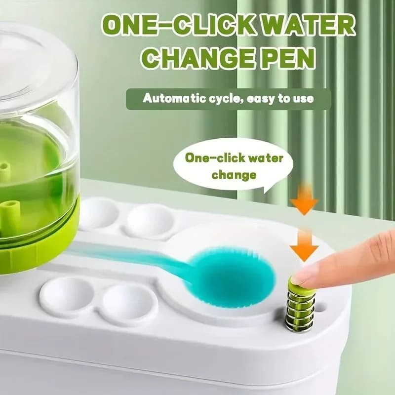 Nettoyant pour pinceaux, outil d'art, gouttelettes d'eau avec système de circulation d'eau pour pinceaux aquarelle (utilisé par les étudiants et les artistes)