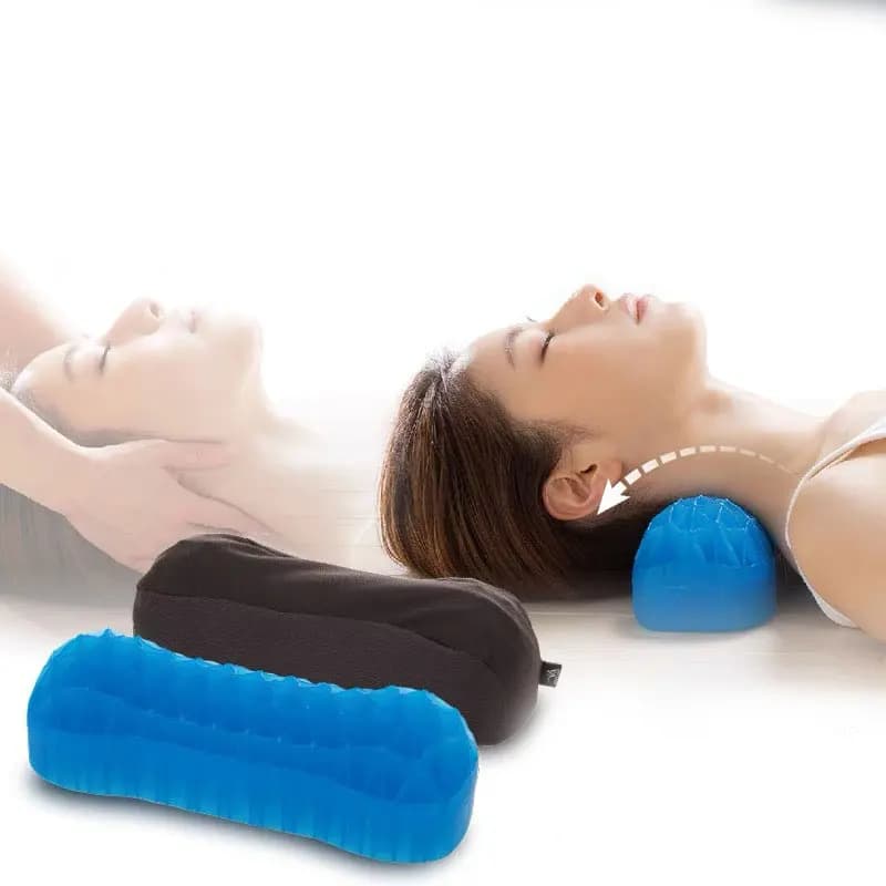 Oreiller en rouleau pour dormir, oreillers de soutien du cou rond avec housse amovible et lavable en maille pour soulager la douleur