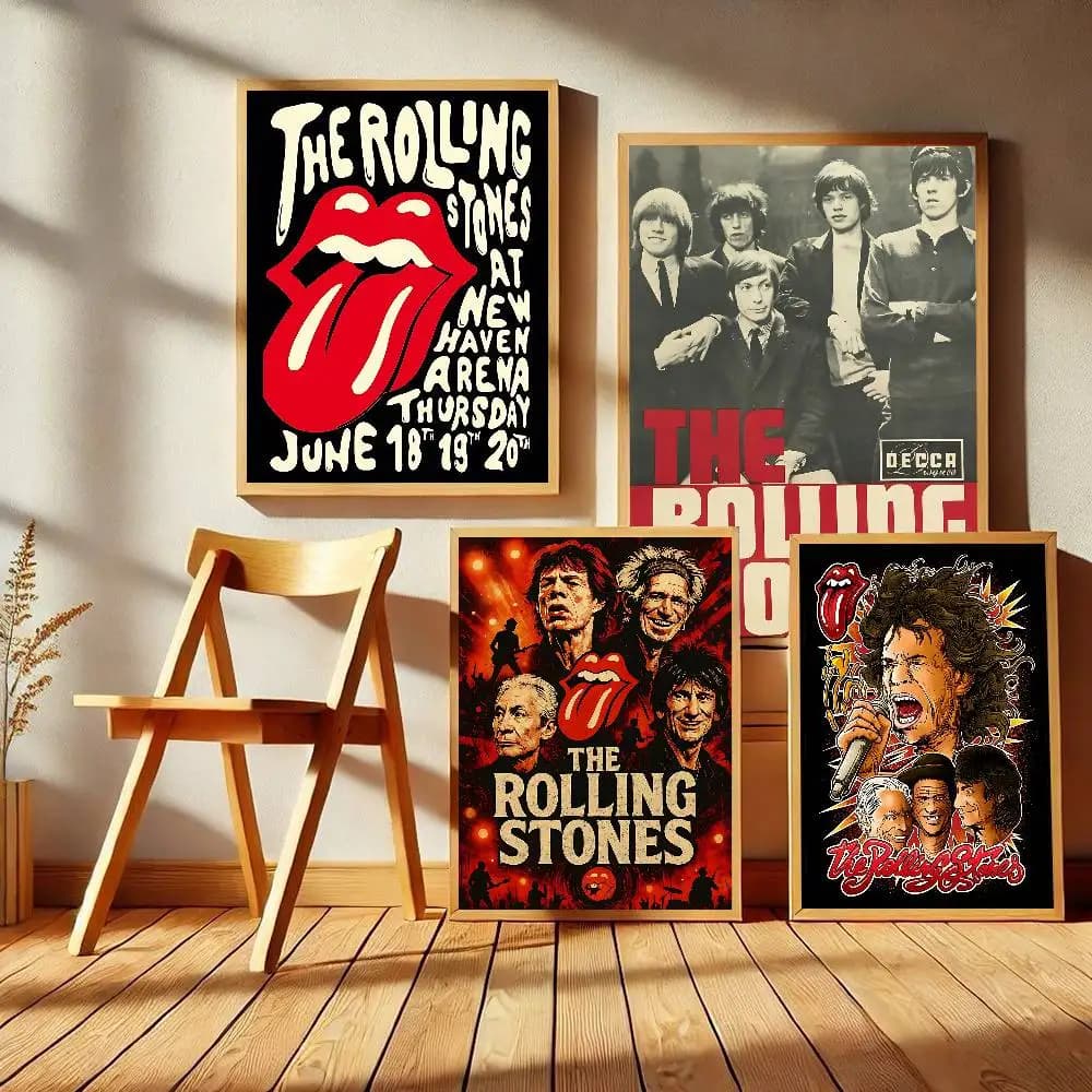 Affiche autocollante DIY du groupe de rock The Rolling Stones