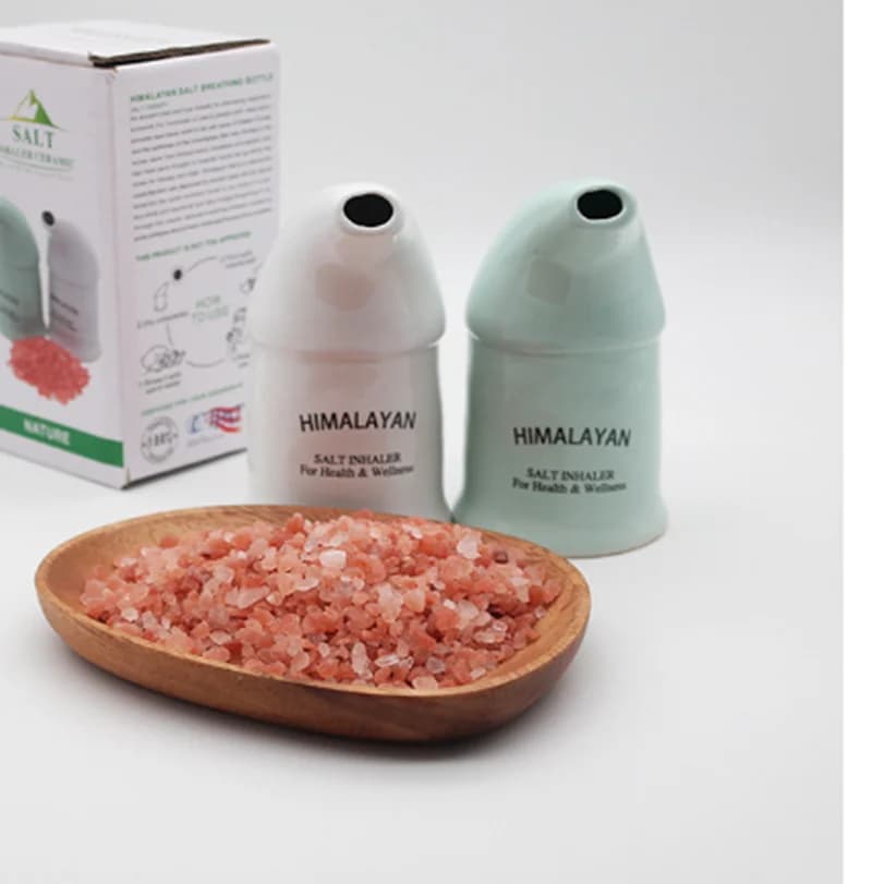 Humidificateur d'inhalateur de sel en céramique, atomiseur pratique de sel de l'himalaya pour nettoyer le système respiratoire et soulager le Stress