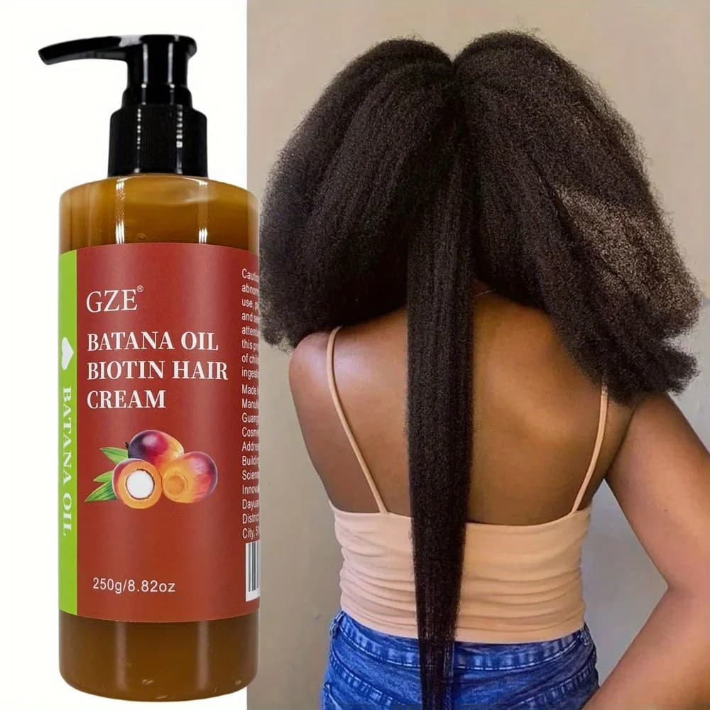 GZE Batana huile biotine crème capillaire cheveux forts Anti-rupture réparation pointes fourchues soyeux pour cheveux secs
