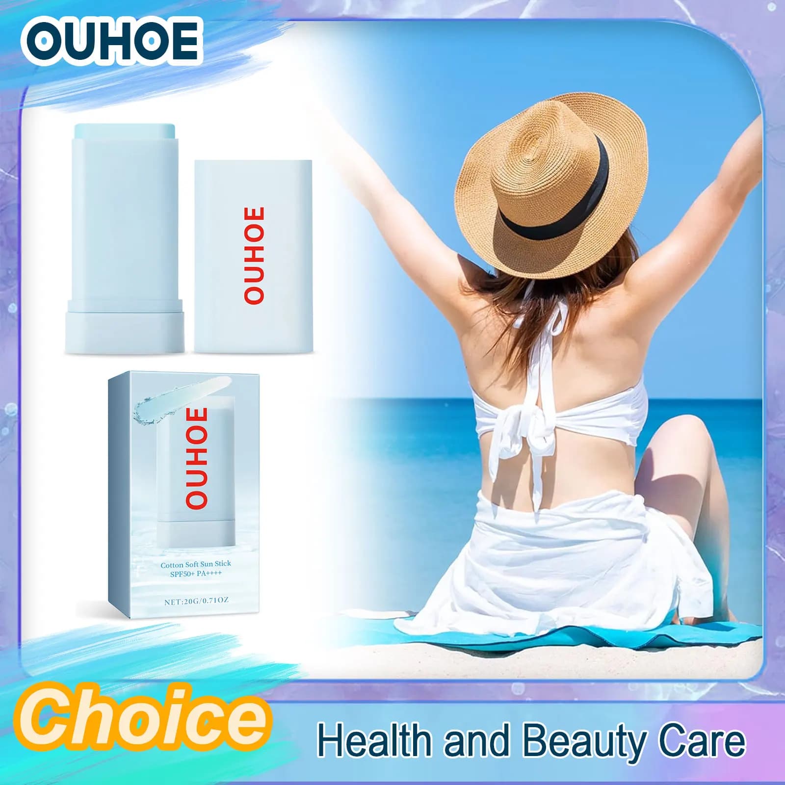 Crème solaire Stick Spf 50 pour la peau grasse Visage Sun Blocking UV Protecteur Hydratant Rafraîchissant Contrôle de l'huile Solaire Isolation Crème
