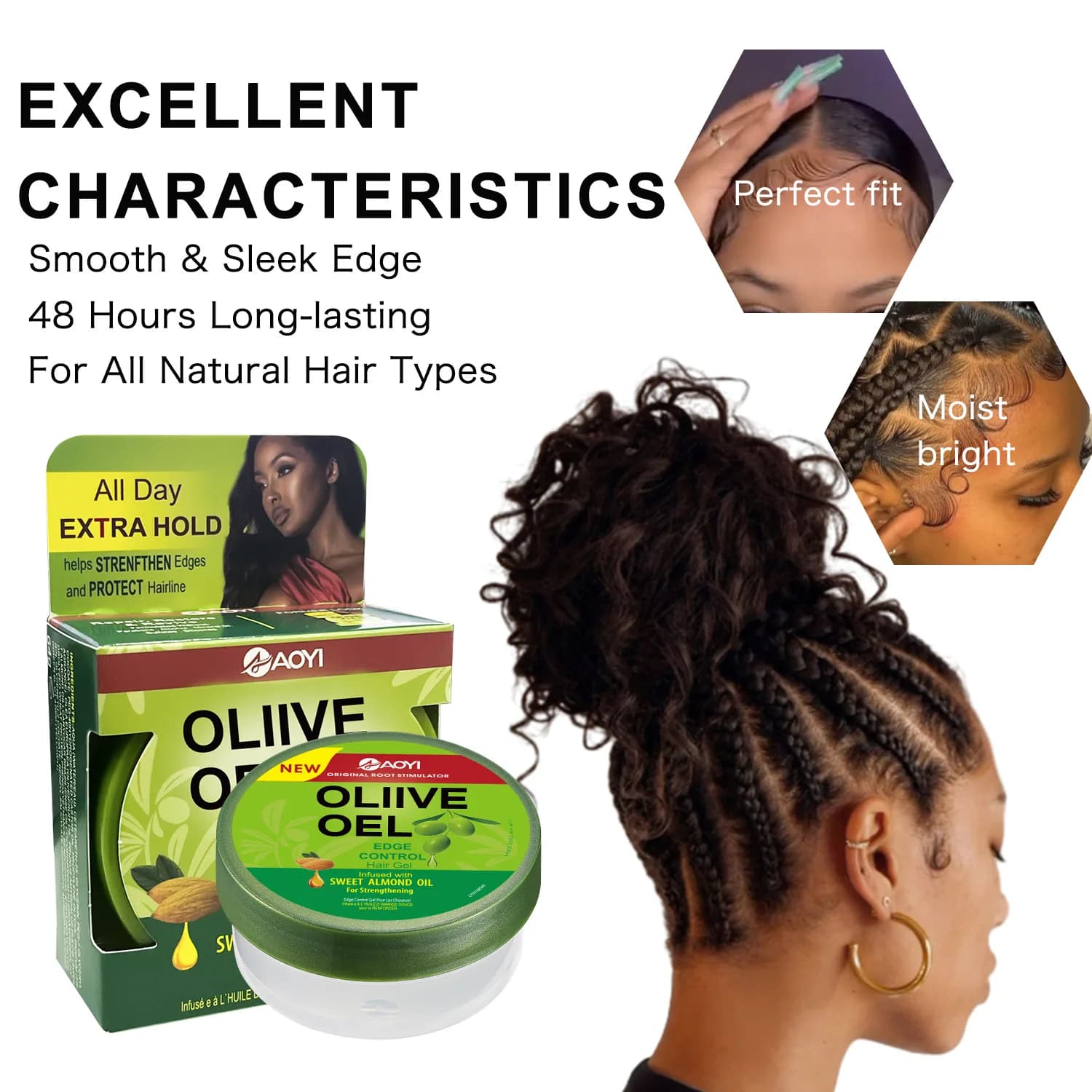 Gel de cire d'huile d'olive, revitalisant anti-frisottis doux et gel coiffant hydratant, gel coiffant rafraîchissant non collant pour hommes et femmes
