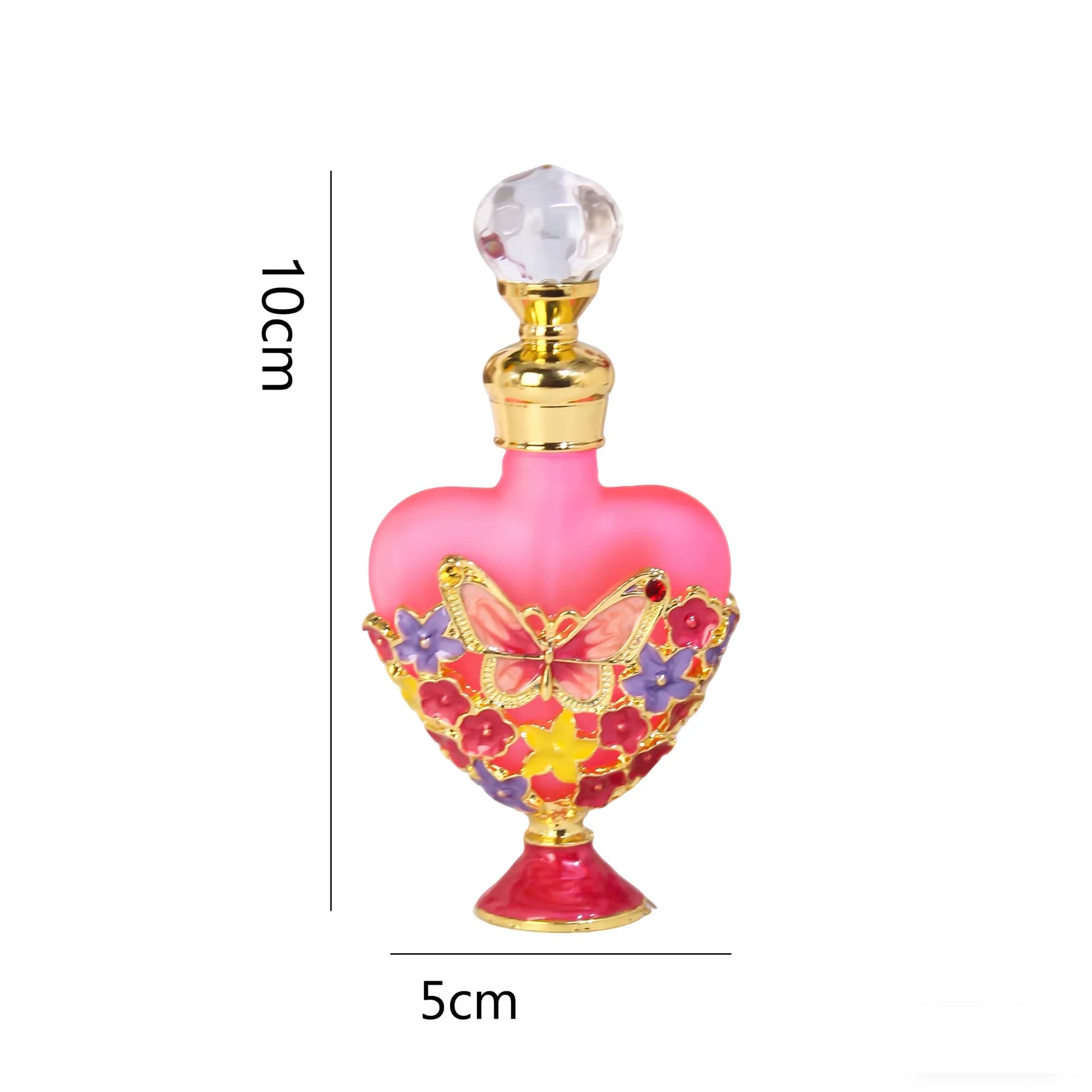 Bouteille d'huile essentielle vide de luxe de style dubaï – 10 ml en forme de cœur