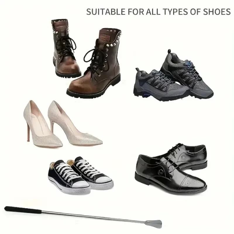 Extracteur de chaussures rétractable en acier inoxydable, assistant de chaussures, adapté aux hommes et aux femmes, 1 pièce