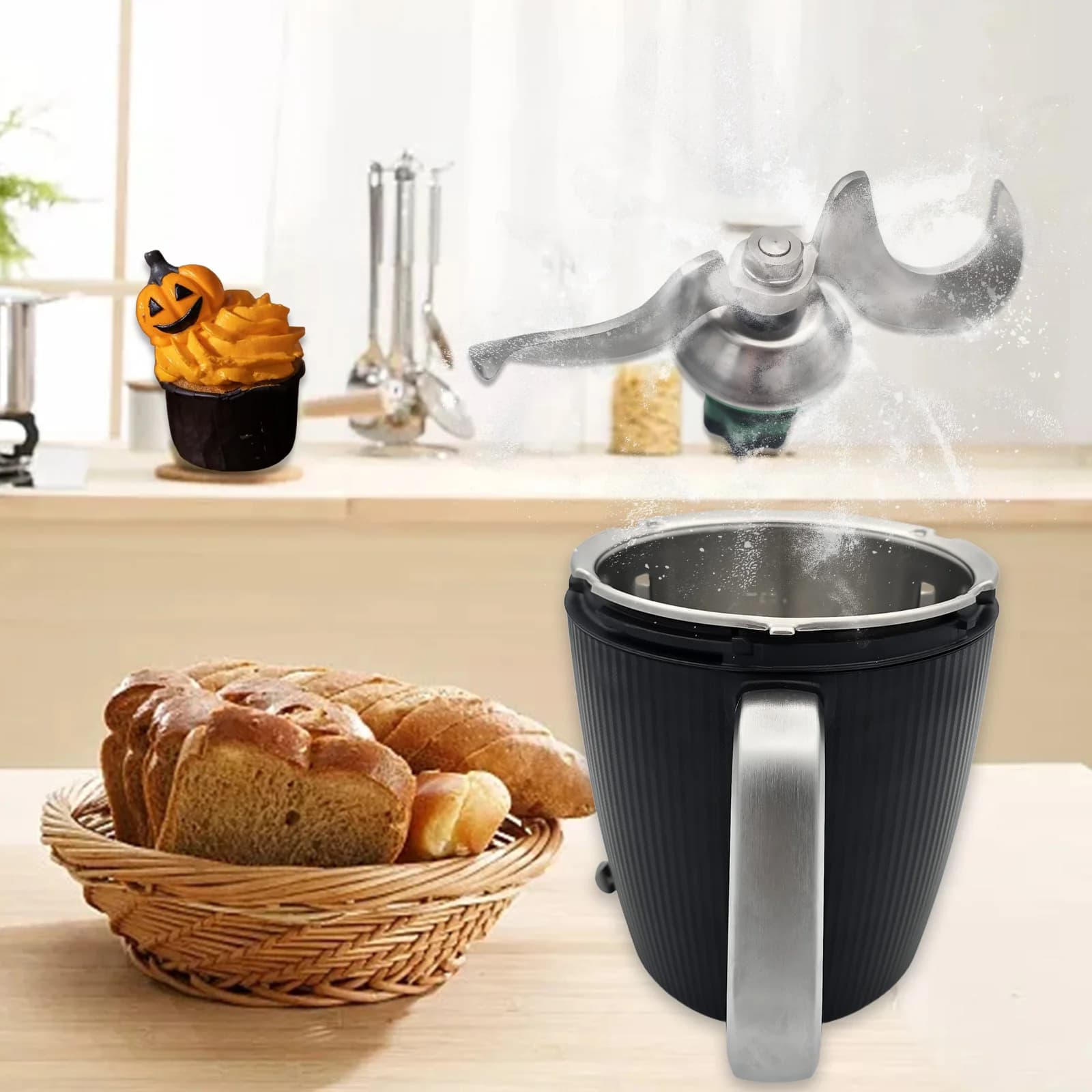 Lame de pétrissage de pâte robuste en acier inoxydable pour Thermomix TM7-lame de mélange épaisse et Durable pour farine, pâte et pâte lisses