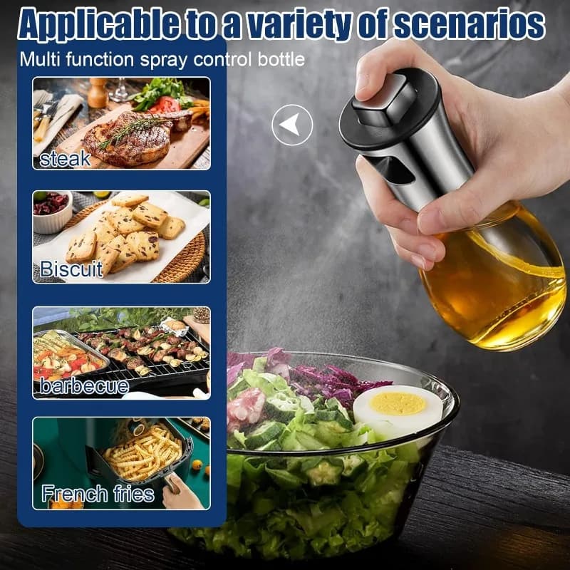 Pulvérisateur d'huile pour la cuisson, pulvérisateur d'huile d'olive de 200ML, flacon pulvérisateur d'huile en acier inoxydable, Gadgets de cuisine portables