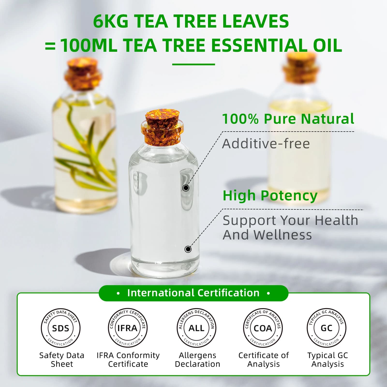 HIQILI 100ML huiles essentielles d'arbre à thé pour diffuseur humidificateur aromathérapie Massage huile aromatique pour bougies fabrication de savon soins capillaires