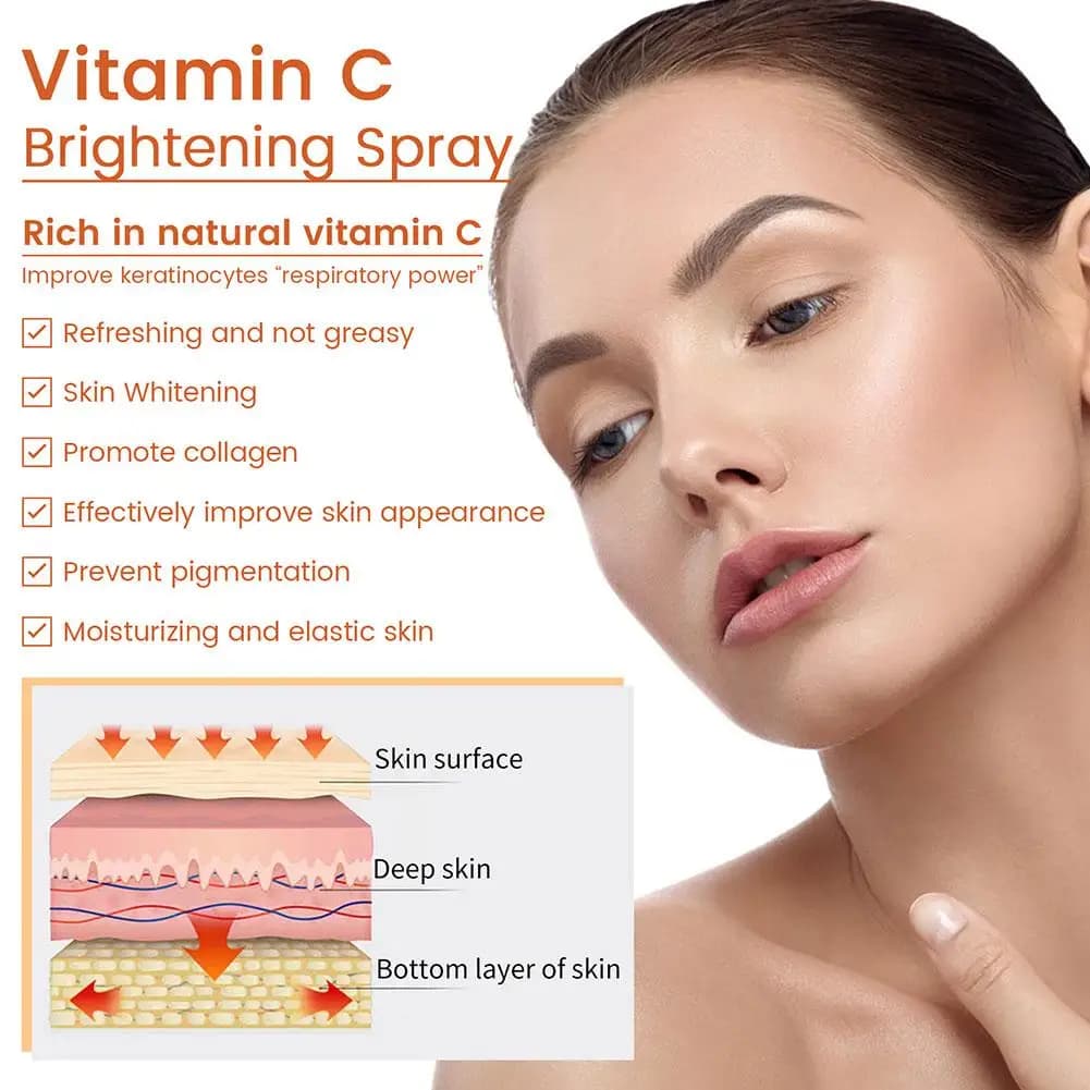 Brume hydratante à la vitamine C, essence hyaluronique nourrissante, améliore la peau élastique, soin de la peau frais, sans paquet d'eau, sérum vaporisateur