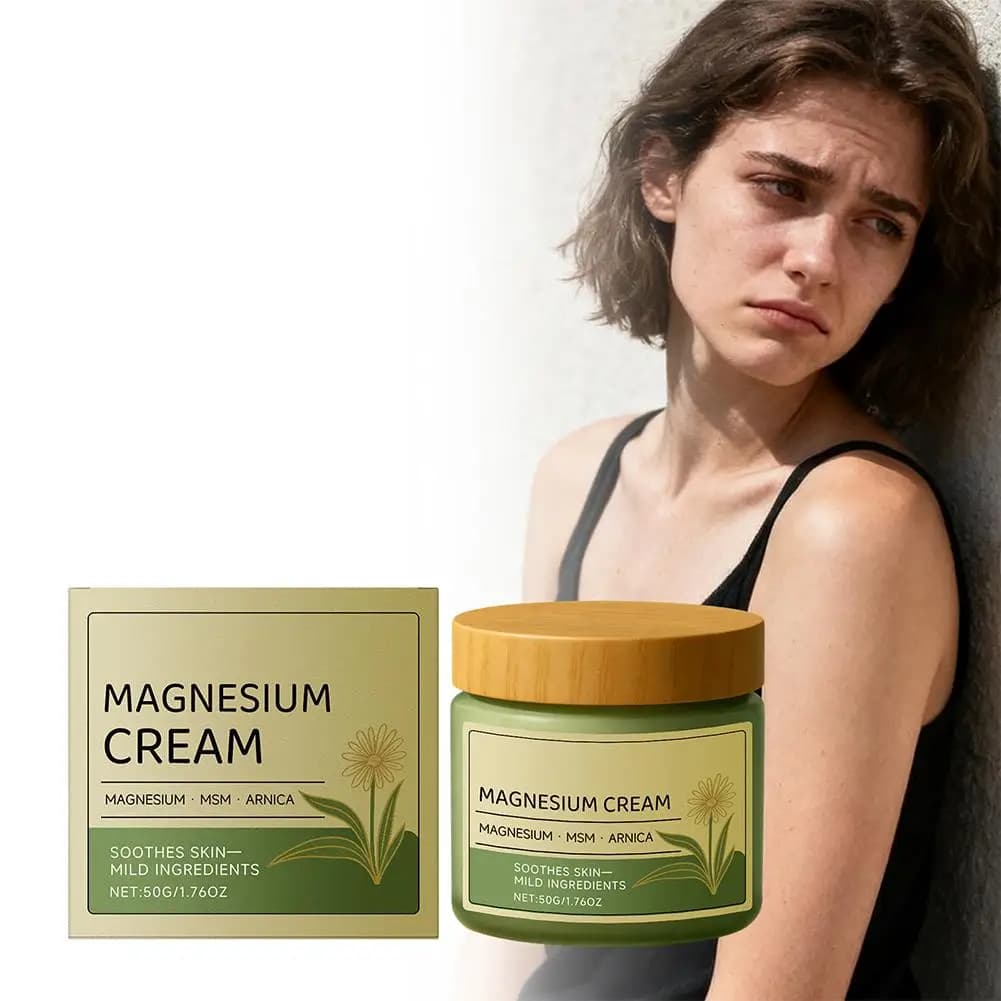 Crème apaisante au magnésium, extrait de plante naturelle, lotion corporelle pour la relaxation musculaire, crème de Massage hydratante en profondeur pour les soins de la peau, 50g