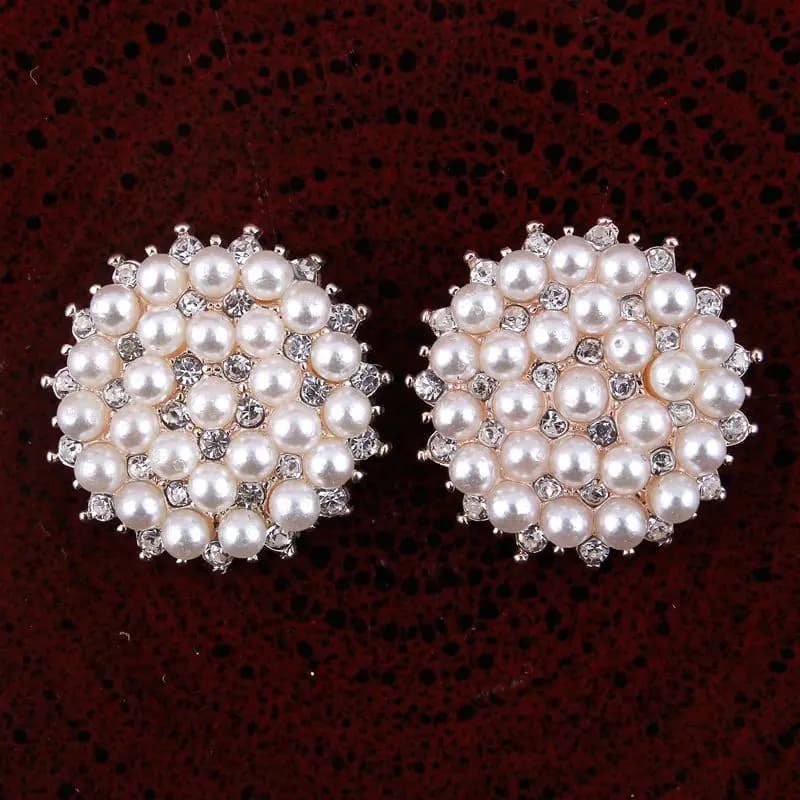 Boutons décoratifs en strass transparents, forme ronde, plaqué métal, 20MM, 2 couleurs, pour centre de fleur, 50 pièces/lot