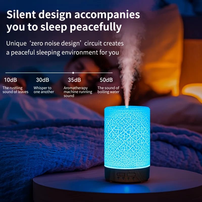 Diffuseur d'huiles essentielles USB, avec effet ambiant 7 couleurs, minuterie, diffuseur d'aromathérapie, pour chambres, bureaux, yoga, humidificateur d'air