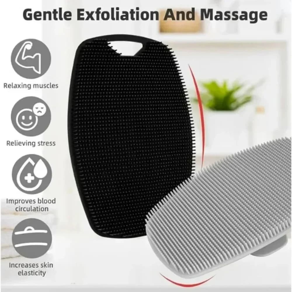 Brosse de nettoyage du corps en Silicone souple, 1 pièce, pour l'exfoliation, pratique, facile à nettoyer, brosse de bain en Silicone