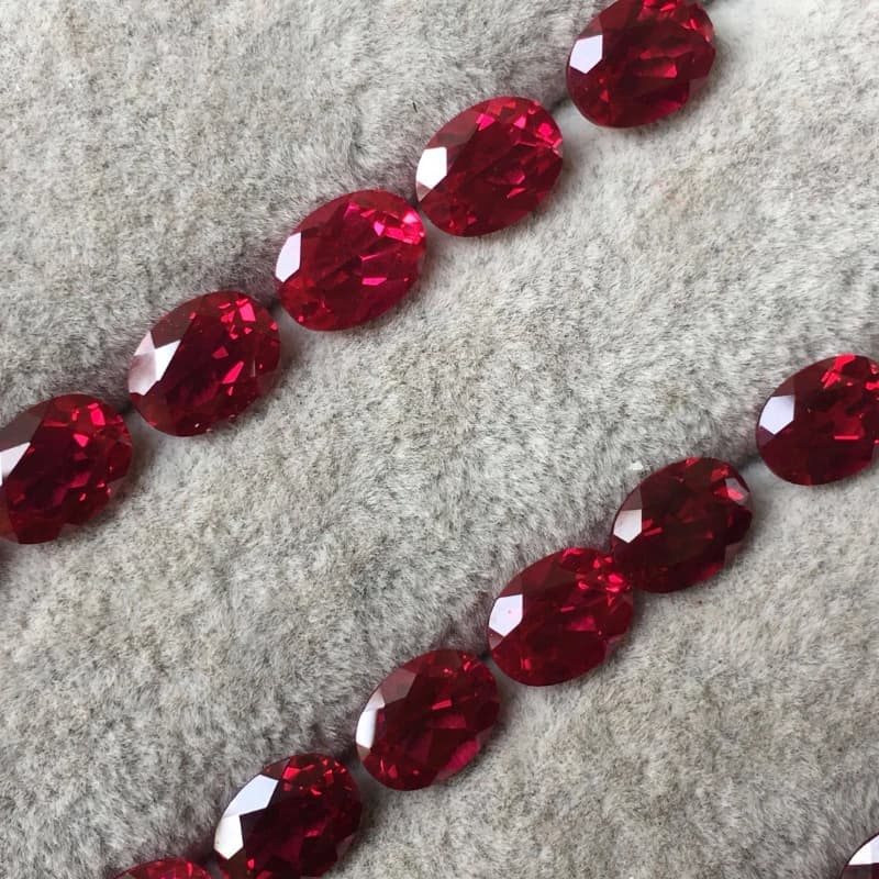 Pierres synthétiques rubis taille ovale couleur rouge sang de pigeon avec certificat, non naturelles, pour bijoux DIY