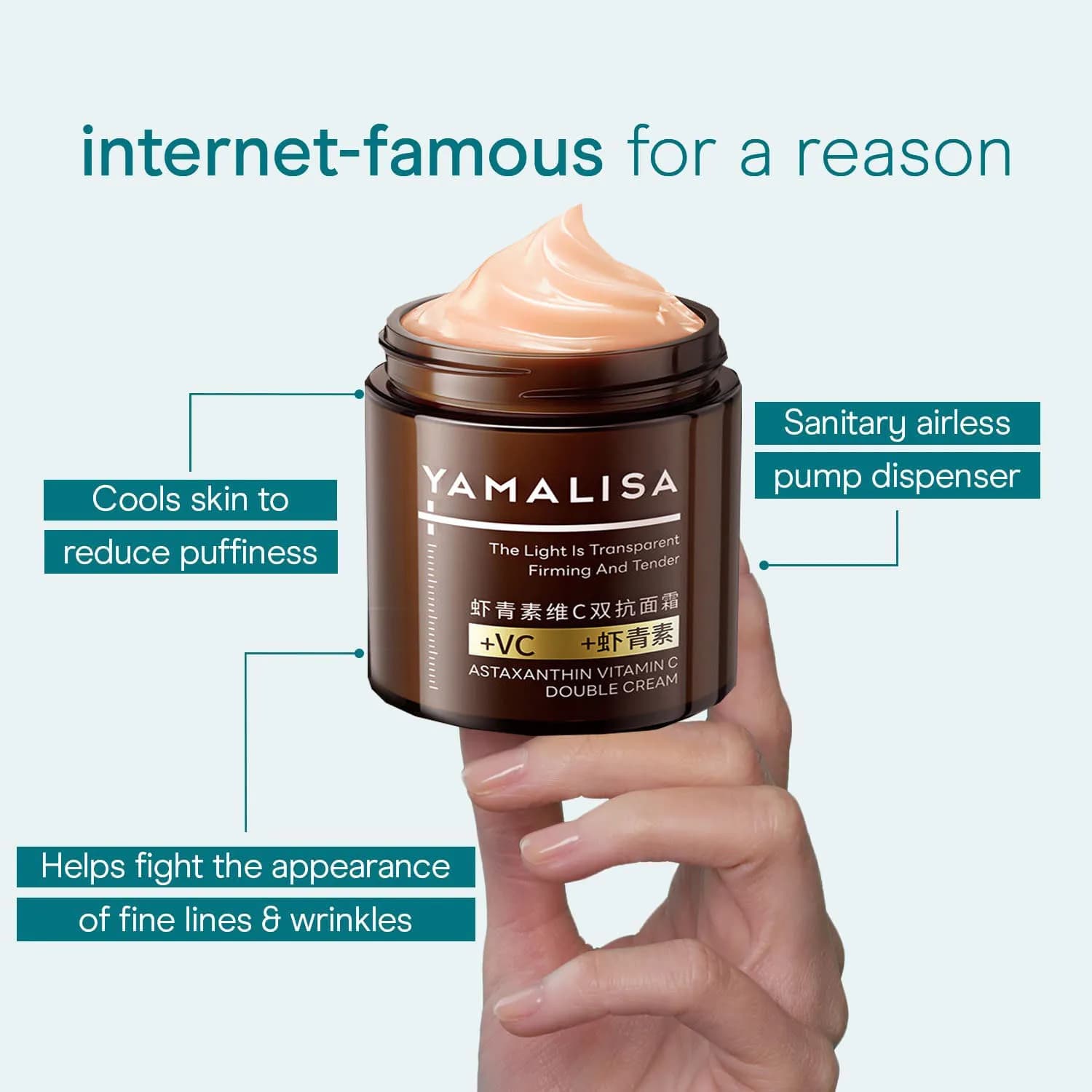 100g Astaxanthine Double Anti-rides vitamine C estompe les ridules rétinol crème pour le visage Lifting raffermissant nourrir produits de soins de la peau