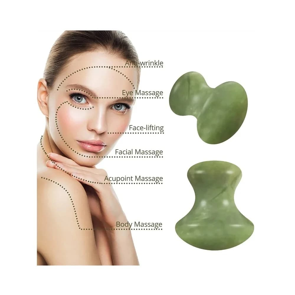 Rouleau de massage facial en pierre de quartz vert naturel, forme champignon, pour le soin des yeux et du cou, outil de beauté et de santé amincissant