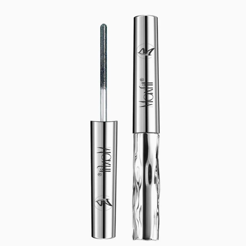 Mascara longue tenue qui boucle les cils, résistant à l'eau et à la transpiration, sépare chaque cils, épaissit et donne du volume, mascara en tube en acier.