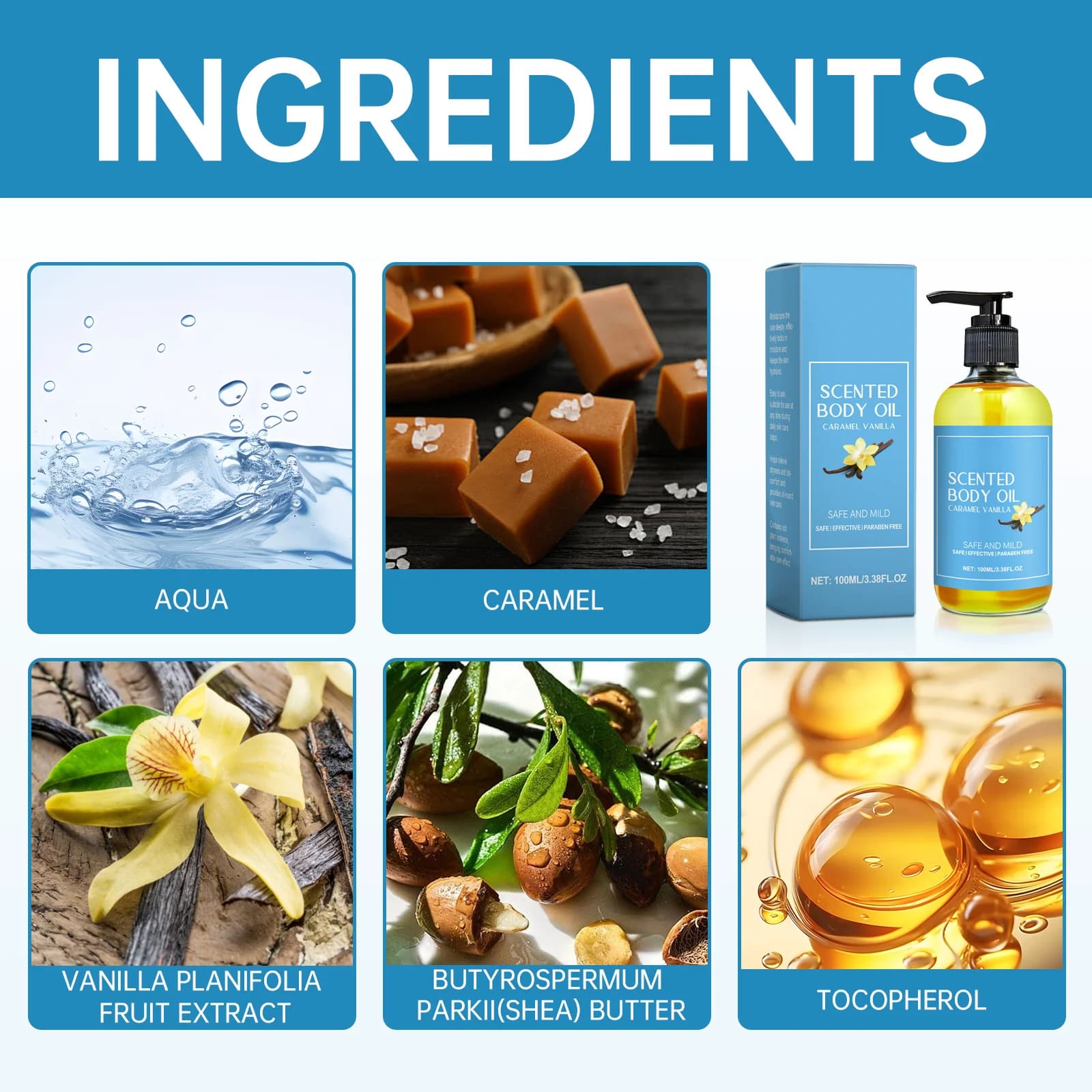 Huile de Massage corporel à la vanille, améliore l'hydratation, soulage le Stress, renforce, nourrissante, relaxante musculaire, huiles essentielles végétales de SPA