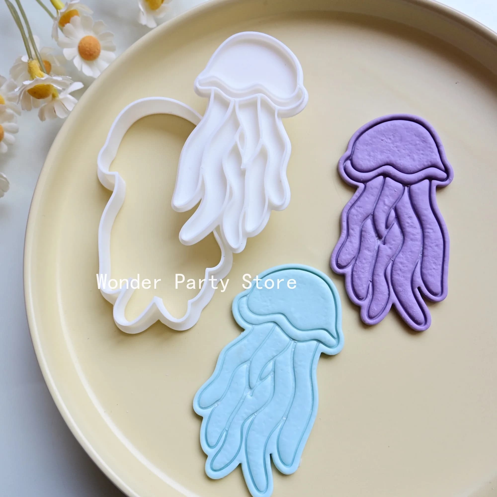 Moule à biscuits méduse DIY en plastique, moule à gâteau fondant animaux marins, emporte-pièces de biscuits dessin animé, outils de décoration, ustensiles de cuisson de cuisine