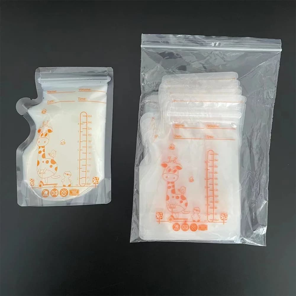 Sacs de conservation du lait sans BPA, 30/60 paquets de 250ml, sacs de congélation sûrs pour lait maternel et aliments pour bébés pour une alimentation facile
