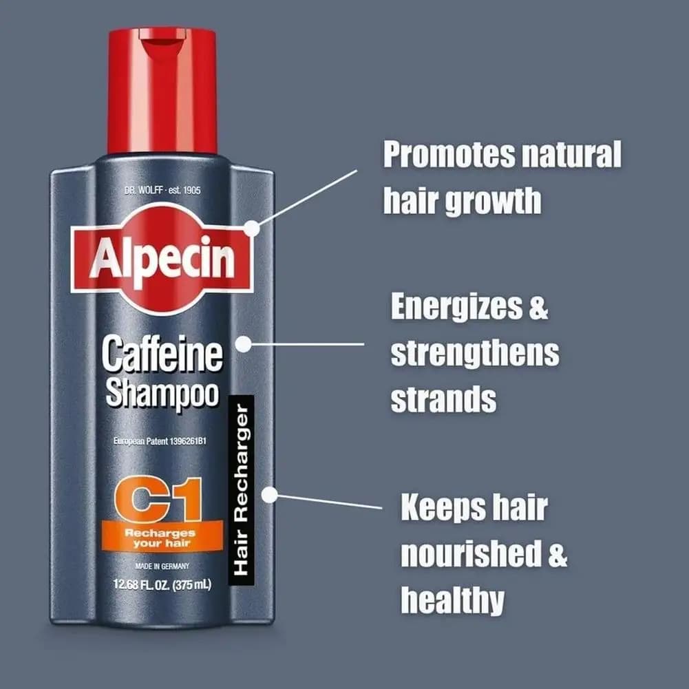 Shampooing à la caféine 250 ml – Contrôle du sébum, anti-chute, volumisant, anti-pelliculaire, sans sulfate, nettoyage doux pour femmes et hommes 2026