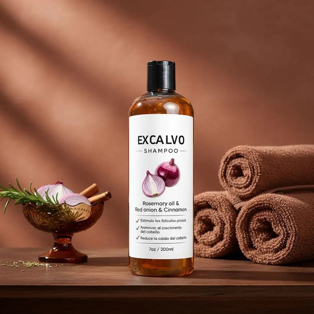 Shampoo à l'oignon rouge et à l'huile de romarin pour équilibrer le cuir chevelu, anti-frisottis, augmenter la densité, lisser et faire briller les cheveux, pour une coiffure lourde et volumineuse