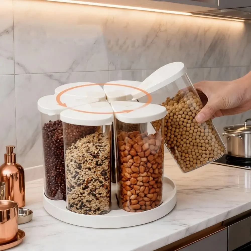 6 boîtes de stockage de céréales de qualité alimentaire à 6 compartiments