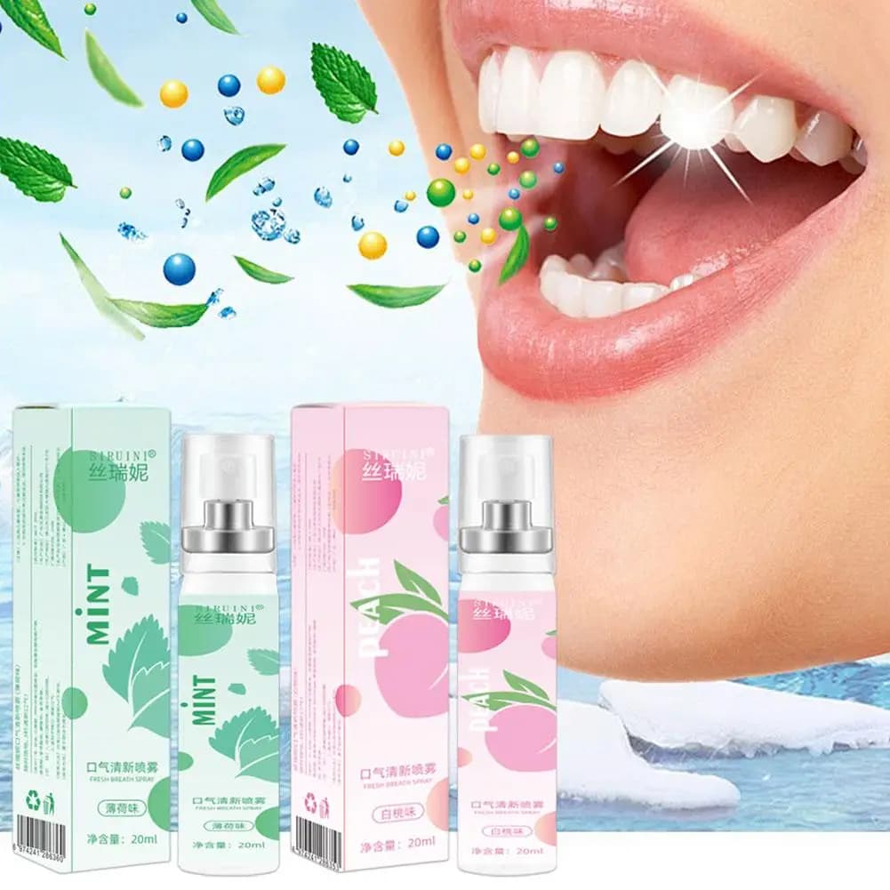 Spray rafraîchissant pour l'haleine longue durée 20 ml, saveur fruitée menthe, ingrédients menthe haute énergie, produits d'hygiène bucco-dentaire, rafraîchisseur d'haleine