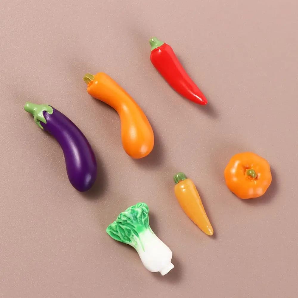 Modèles miniatures de nourriture 1:12 : Chou, Ail, Tomate, Poivron, Légumes et fruits artificiels, Carotte, Jouets de cuisine