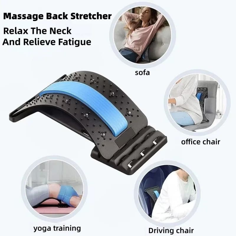 Masseur dorsal pour la relaxation musculaire, coussin de massage pour l'étirement du dos, support lombaire, soulagement de la douleur
