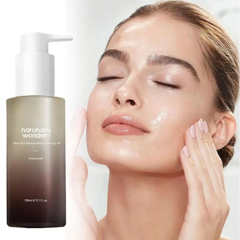 Soins de la peau coréens, riz noir hyaluronique, huile démaquillante quotidienne hydratante, huile nettoyante pour le visage pour peaux sensibles, 150ML