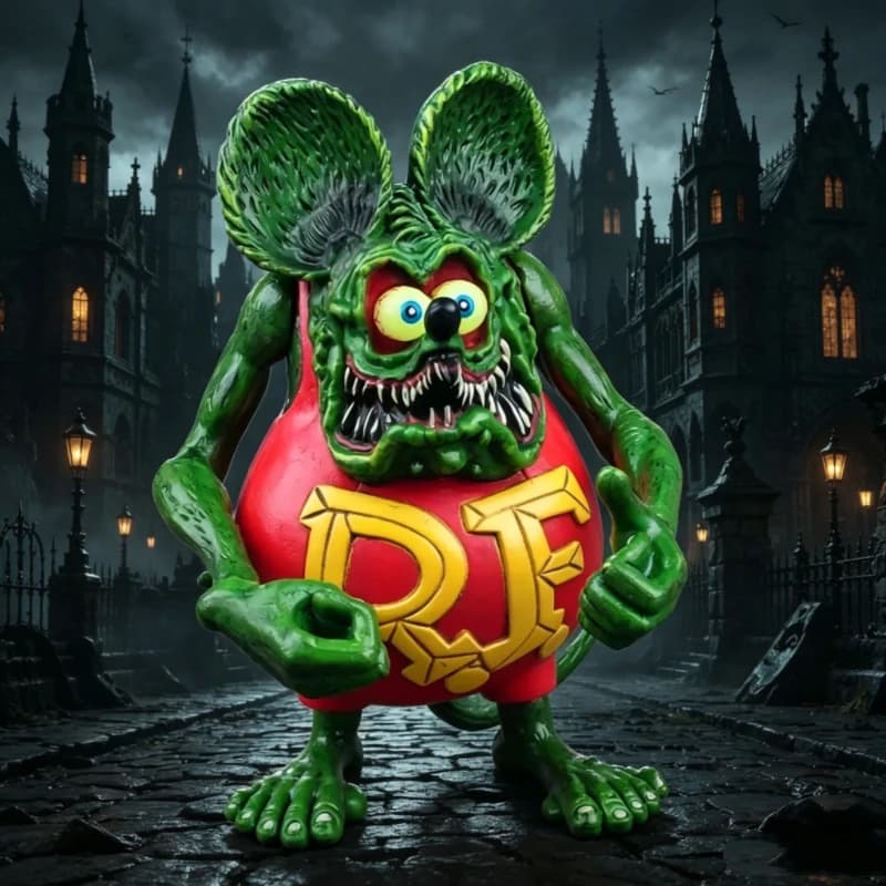 Figurine d'action Rat Fink en PVC, modèle de collection, jouet rétro Crazy Mouse Ed Roth, décoration style Hot Rod, cadeau pour les fans
