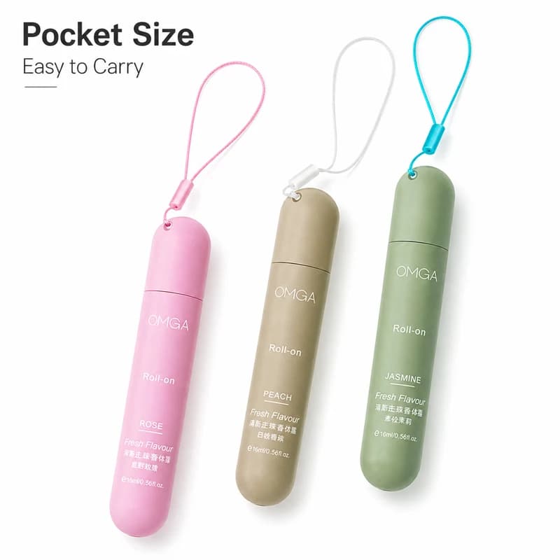 Ensemble de 3 parfums portables en roll-on 16 ml, parfum corporel frais pour femmes, format voyage, parfum longue durée, rose, pêche, jasmin