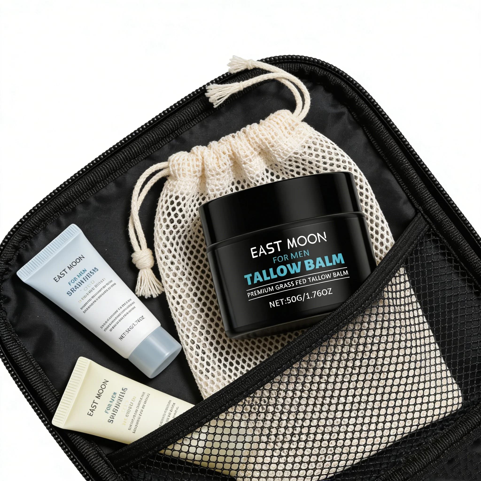 Baume de Soin Visage au Suif pour Homme : Nourrit, Améliore l'Élasticité, Réduit les Rides, Contrôle le Sébum, Peau Éclatante – Crème Hydratante pour le Visage