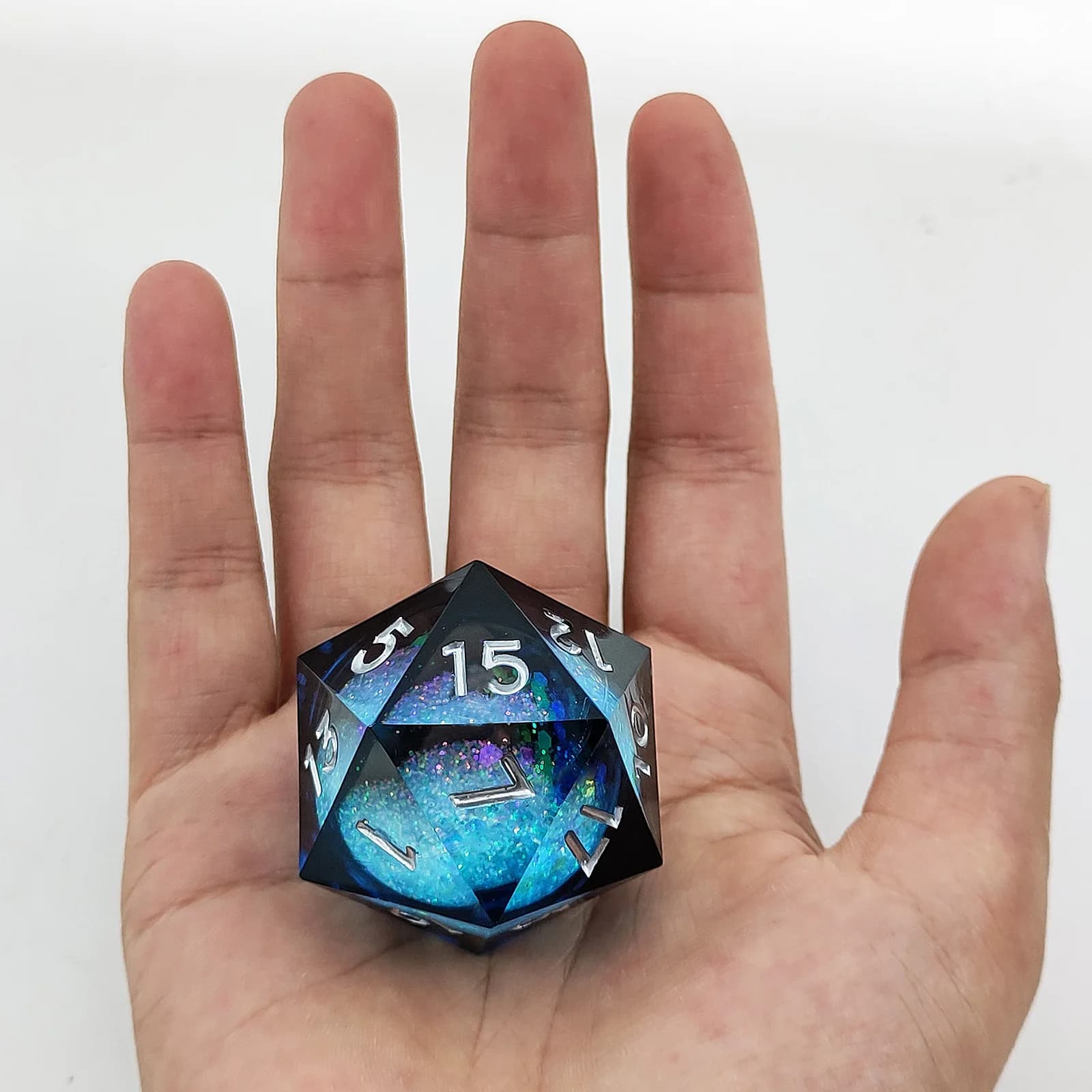 Dés de sable mouvant en résine à 20 faces, noyau liquide de 35mm, DND donjons et Dragons TRPG, jeu de société D20
