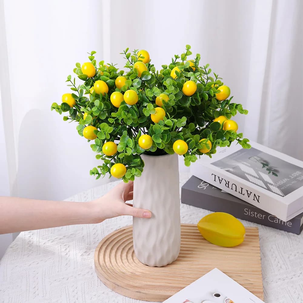 Branche de fleurs artificielles en eucalyptus citronné de 30 cm pour la décoration de la maison, la décoration de mariage, les décorations de jardin extérieur, les bouquets