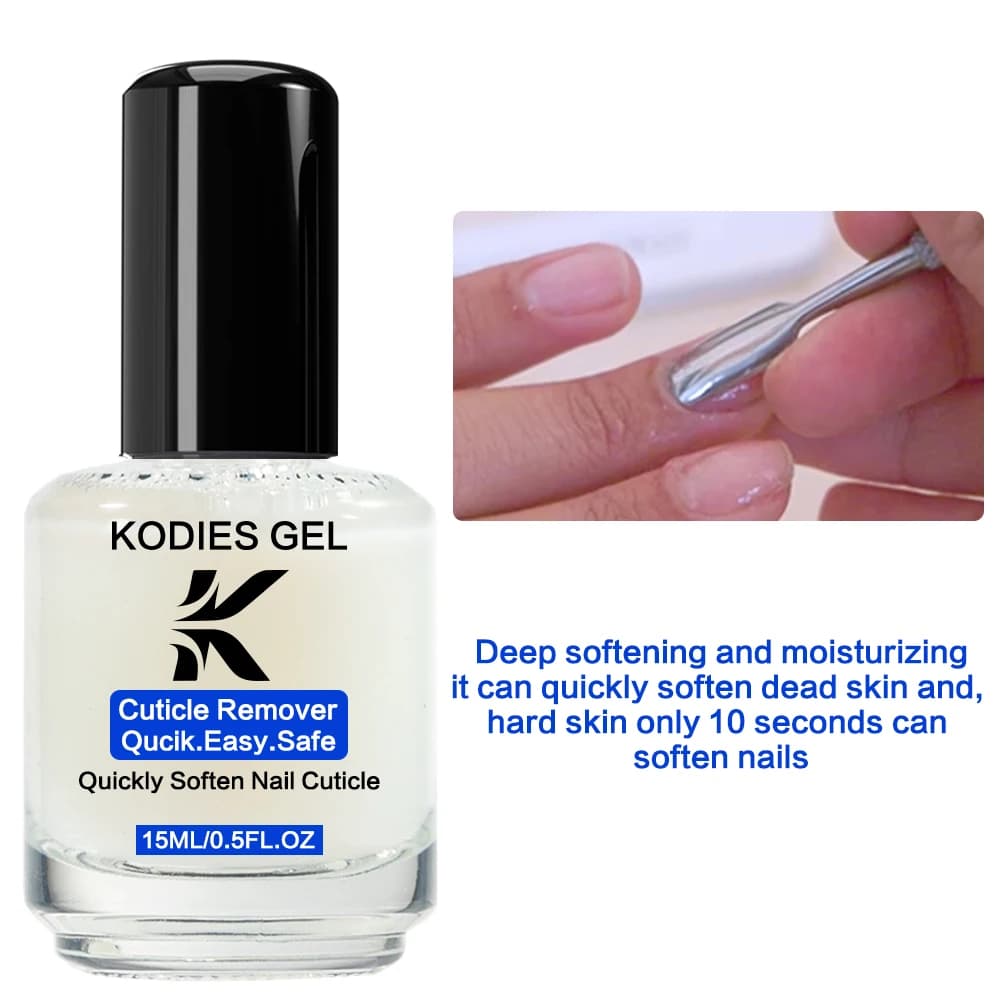 KODIES GEL dissolvant de cuticules 15ML exfoliant doux pied cuticule huile adoucisseur liquide traitement des ongles manucure réparation outils de soins