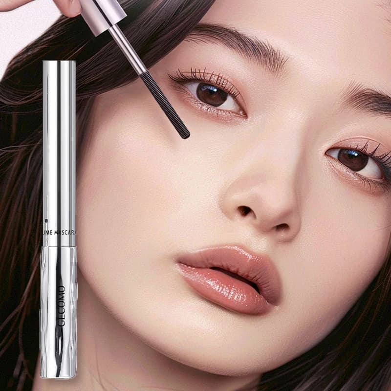 Mascara longue tenue qui boucle les cils, résistant à l'eau et à la transpiration, sépare chaque cils, épaissit et donne du volume, mascara en tube en acier.