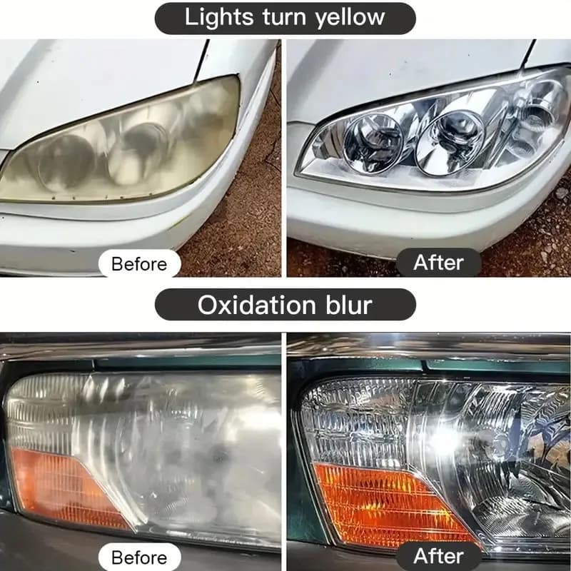 Restauration professionnelle des phares de voiture : élimine le jaunissement, l'oxydation et le brouillard – Nettoyage et entretien des feux avant et arrière automobiles