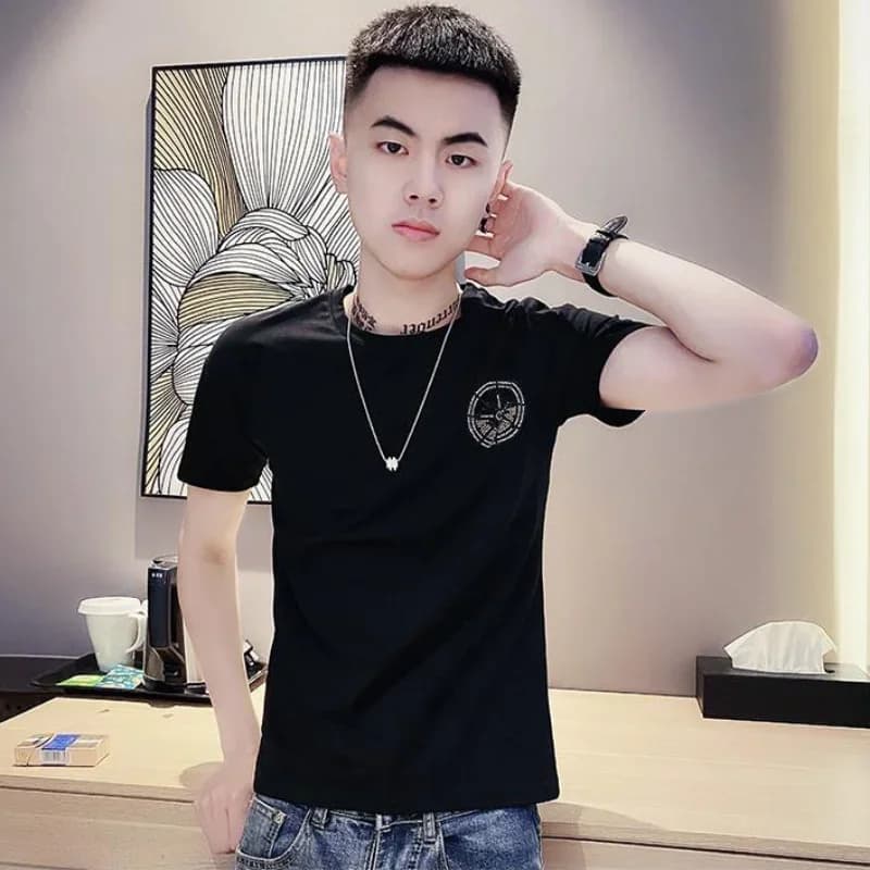 T-shirt blanc avec biscuits pour hommes, Streetwear, Vêtements rock, Goth, Grunge, Slim Fit, Basique, Pas cher, Cool, Top, 5XL