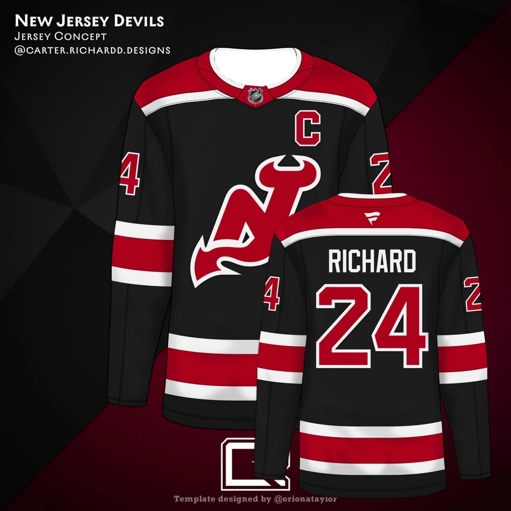 Maillot de hockey conceptuel des Devils du New Jersey