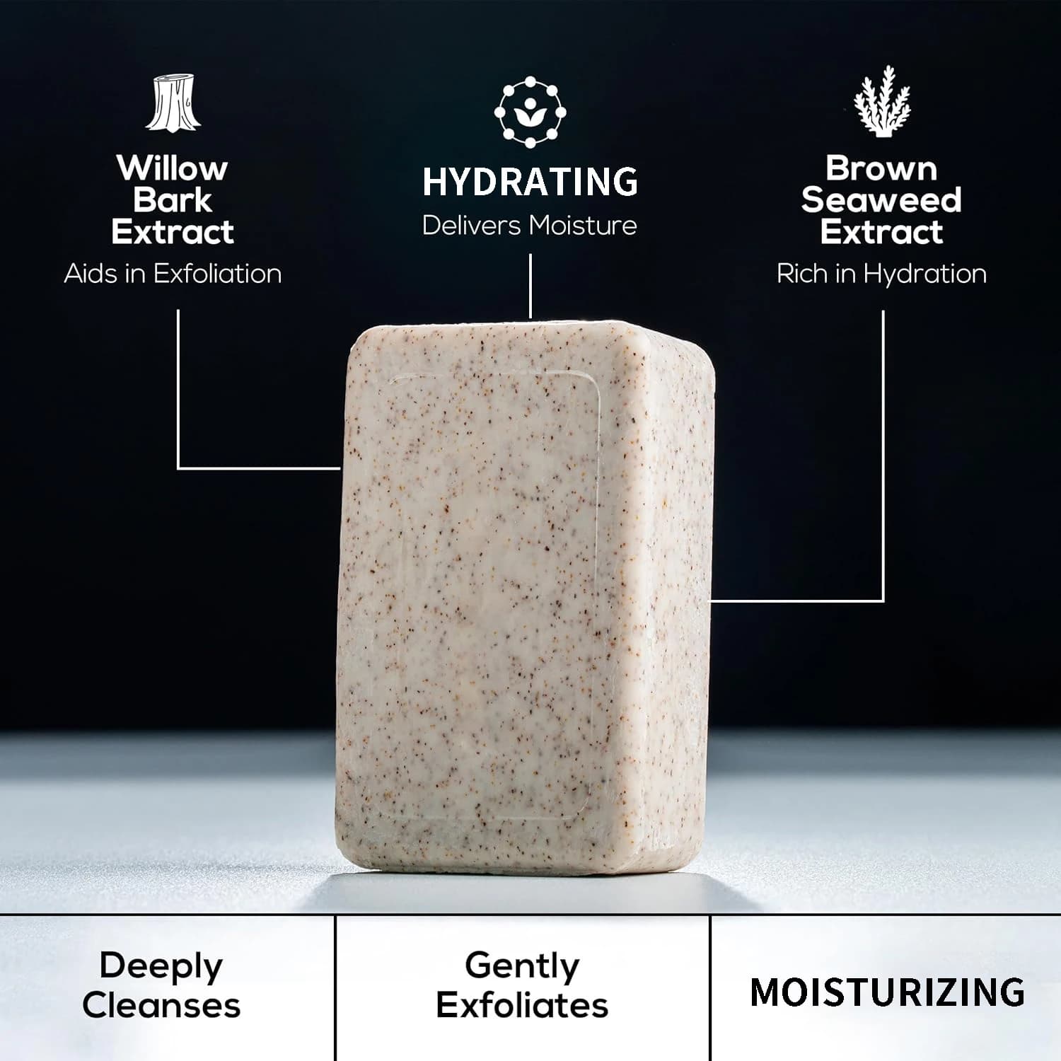 Savon mat pour le corps 200g, riche en beurre de karité et huile d'olive, exfolie physiquement, nettoie en douceur, adoucit et raffermit la peau