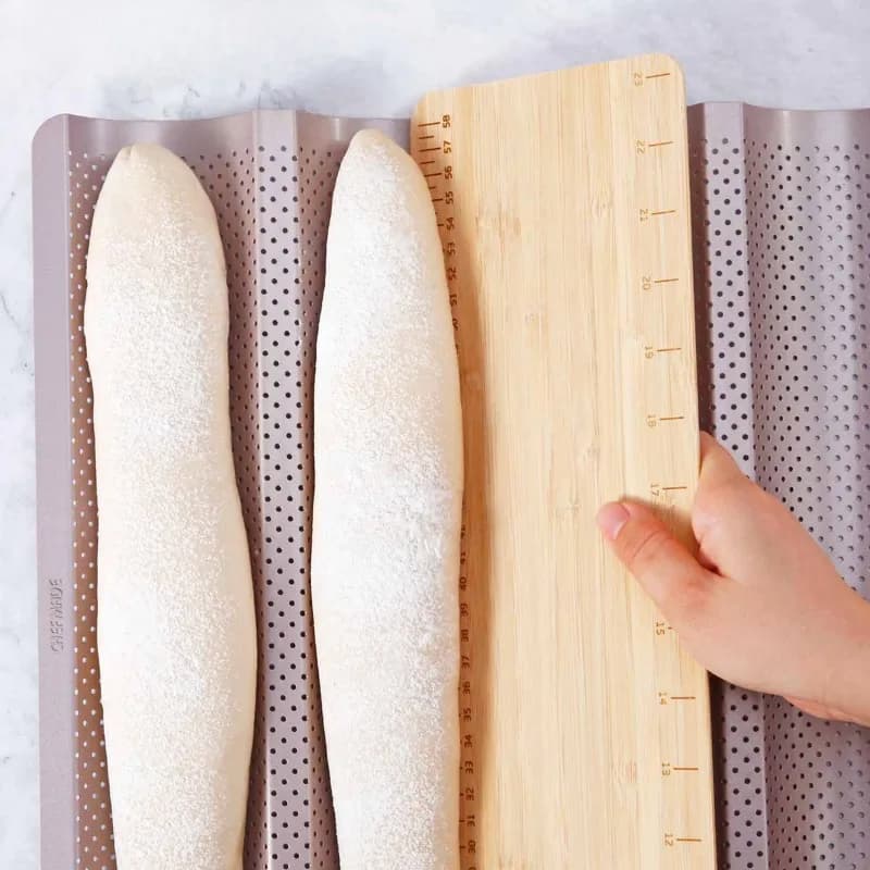 Planche de transfert de Baguette de cuisson, planche en bois rectangulaire à Double échelle de 38cm, pâte à Baguette Ciabatta, accessoires de cuisine