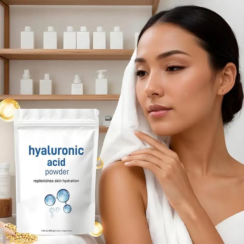 100g acide hyaluronique protéine poudre sérums poudre pur ingrédient fin hydratant supplément nutrition nourrir les cheveux soins de la peau