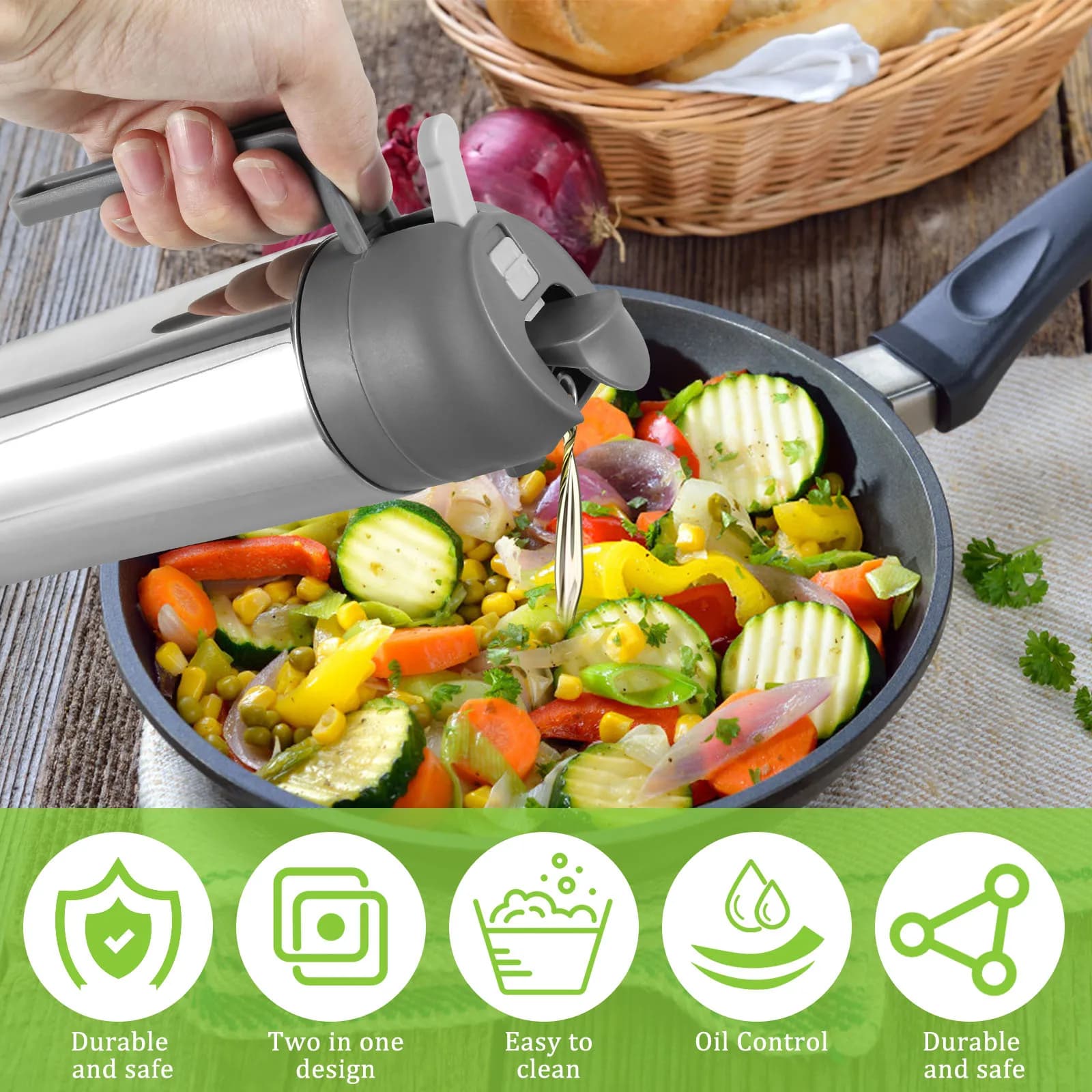Bouteille de pulvérisation d'huile 304 en acier inoxydable BBQ cuisson pulvérisateur d'huile d'olive cuisine cuisson vaporisateur d'huile bouteille vide distributeur de bouteille de vinaigre