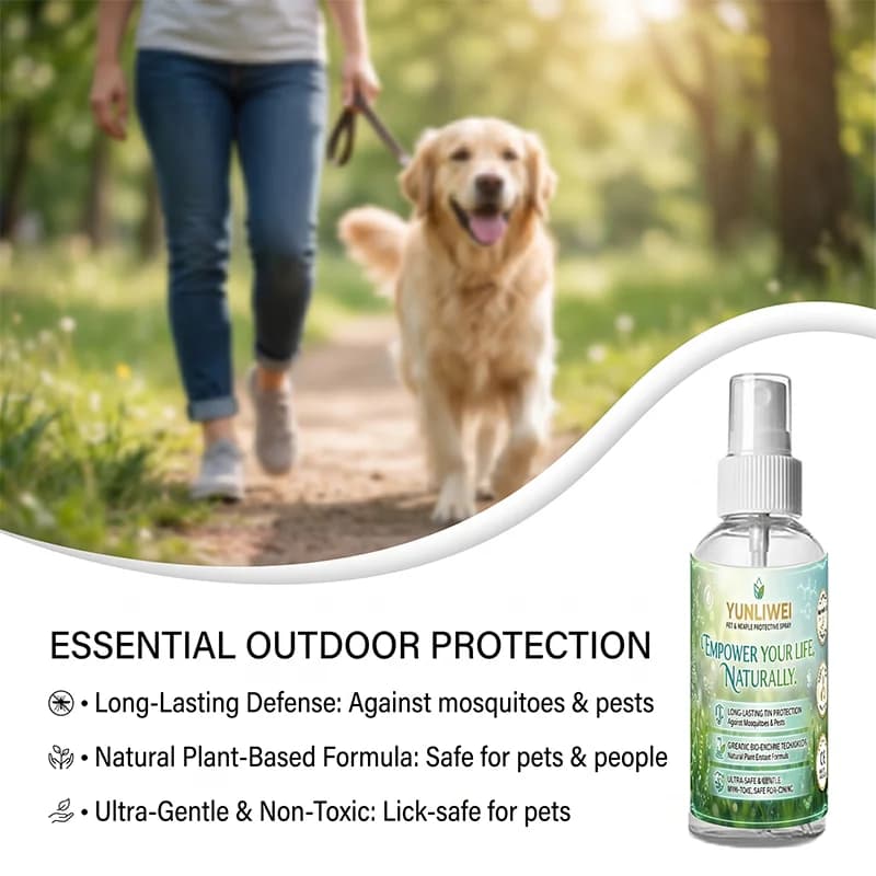 YUNLIWEI Spray anti-puces et tiques naturel pour chien, non toxique, à base d'huiles essentielles végétales, répulsif anti-insectes pour animaux de compagnie, protection anti-moustiques pour chiots