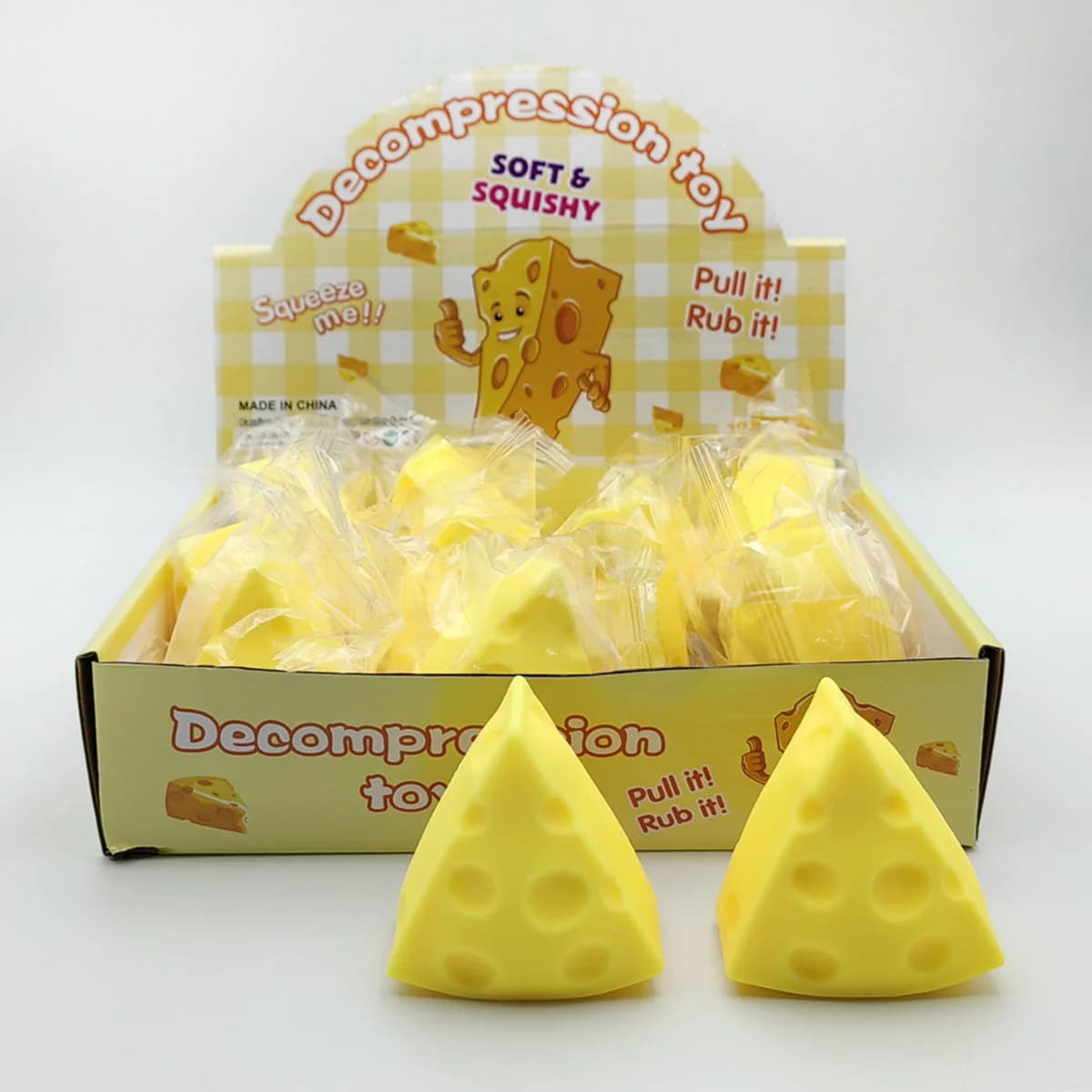 Jouet Squishy en forme de fromage, jouet à presser en forme de fromage, doux, mignon, anti-stress, à pincer, collant, à récupération lente, pour adultes