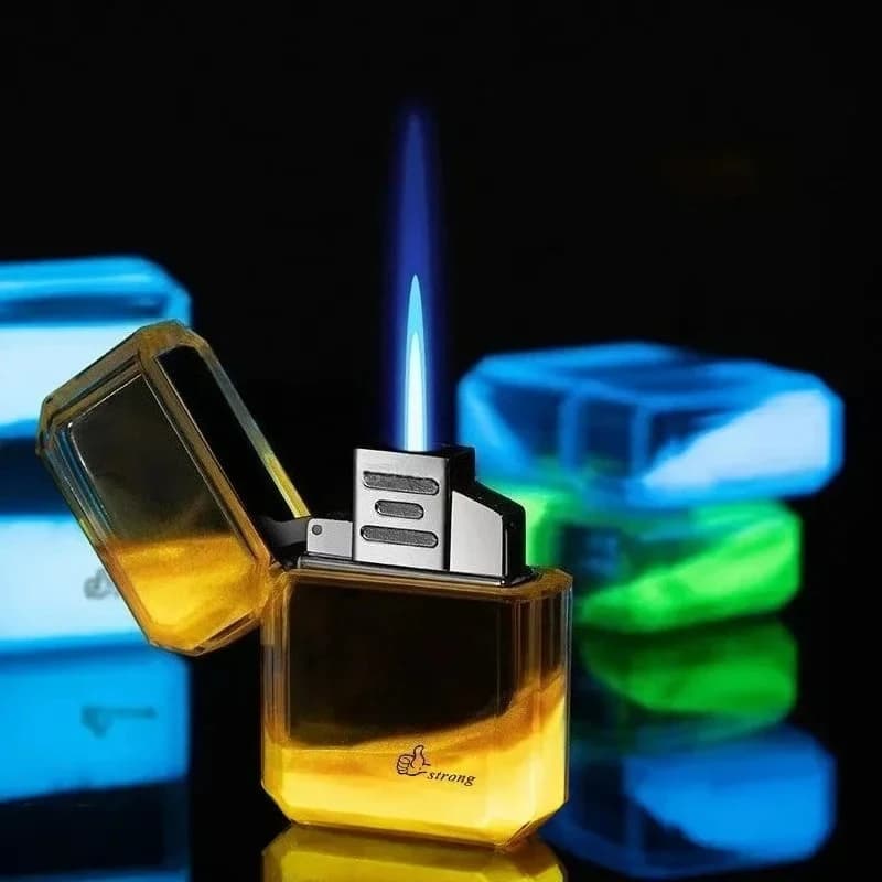 Briquet à huile lumineux coloré avec lampe à sable mouvant