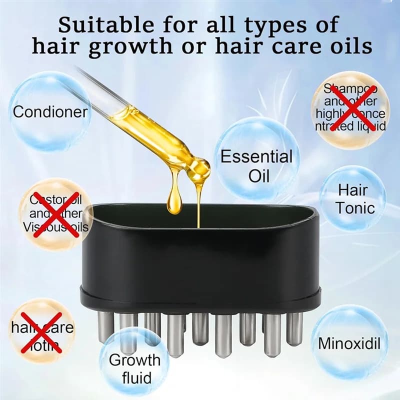 Applicateur d'huile capillaire électrique AA20, peigne de Massage du cuir chevelu, distribue uniforme et précise des huiles esse