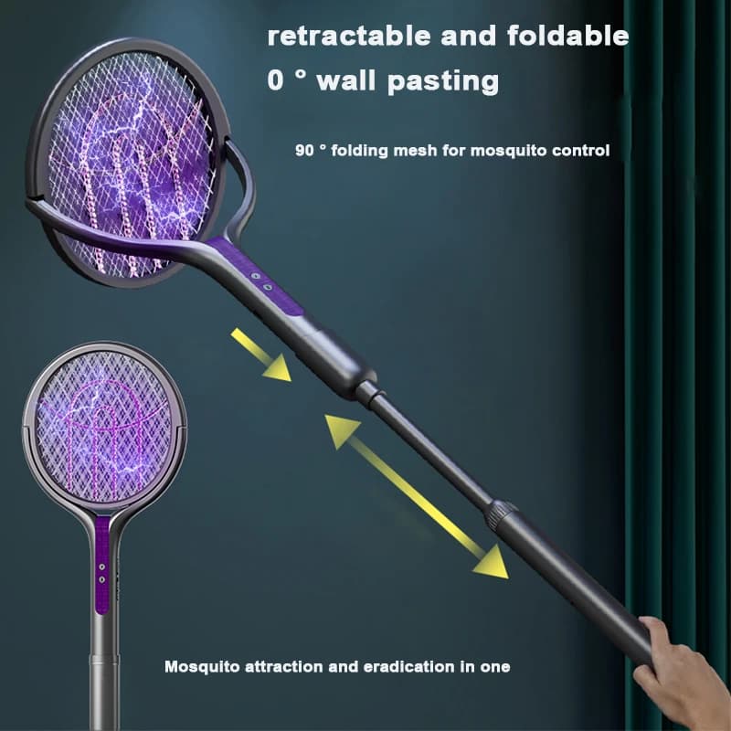 Raquette anti-insectes à tête rotative